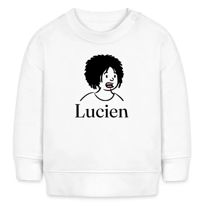 Sweat bébé personnalisé au prénom Lucien