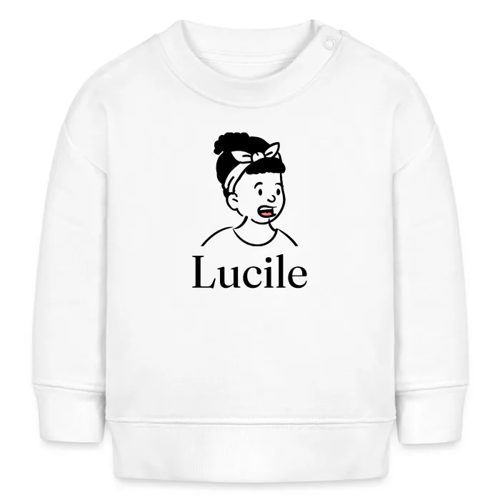 Sweat bébé personnalisé au prénom Lucile