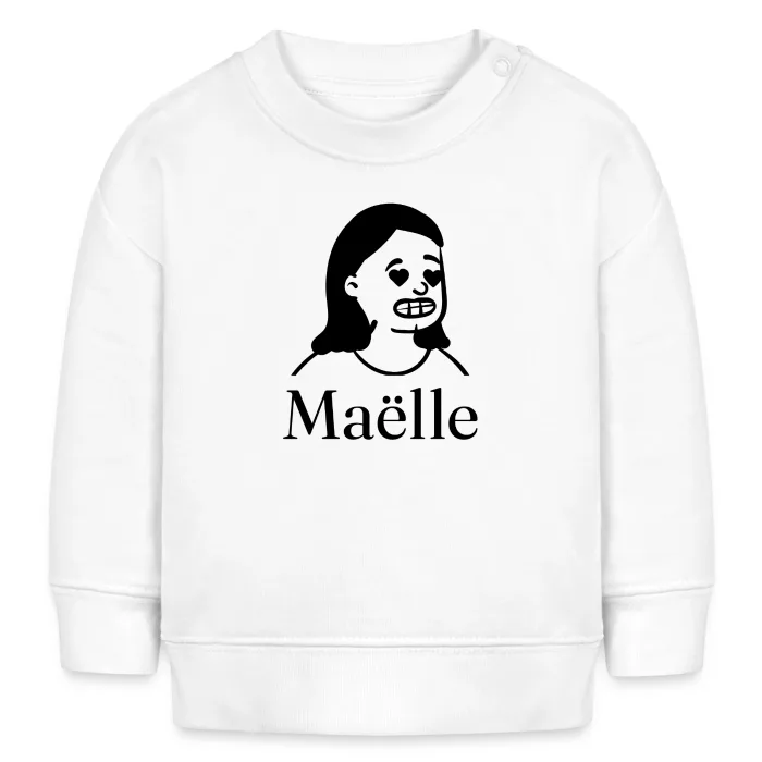 Sweat bébé personnalisé au prénom Maëlle