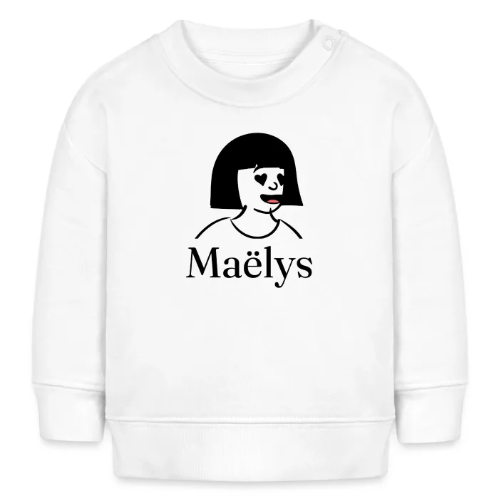 Sweat bébé personnalisé au prénom Maëlys