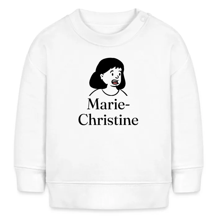 Sweat bébé personnalisé au prénom Marie-Christine