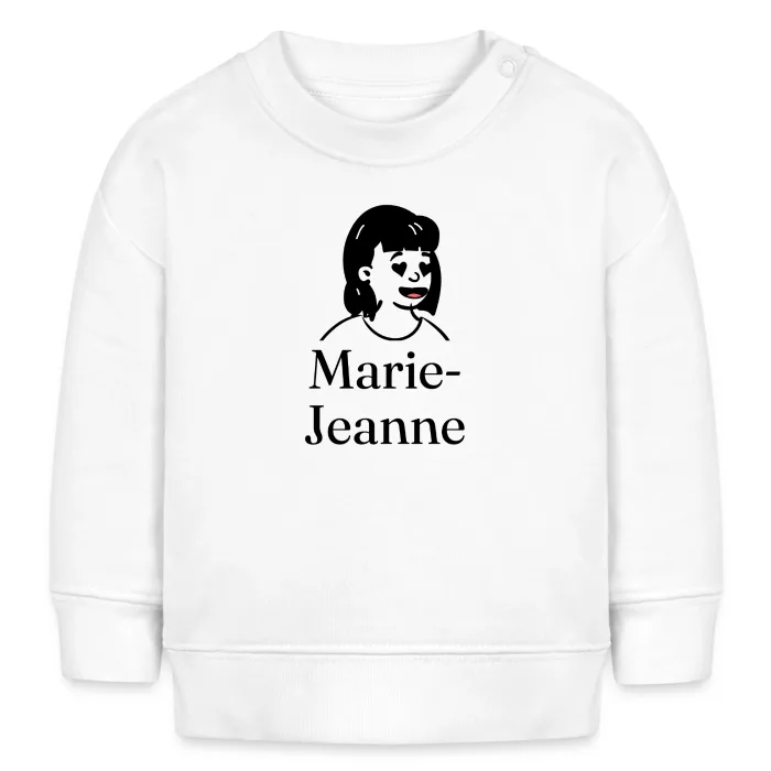 Sweat bébé personnalisé au prénom Marie-Jeanne