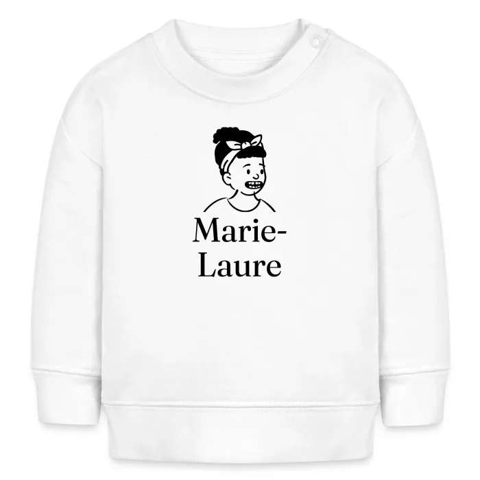 Sweat bébé personnalisé au prénom Marie-Laure