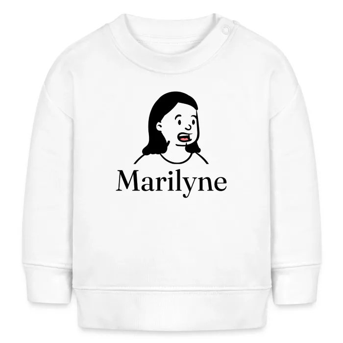 Sweat bébé personnalisé au prénom Marilyne