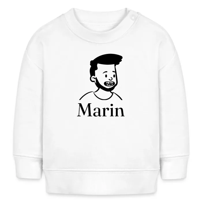 Sweat bébé personnalisé au prénom Marin