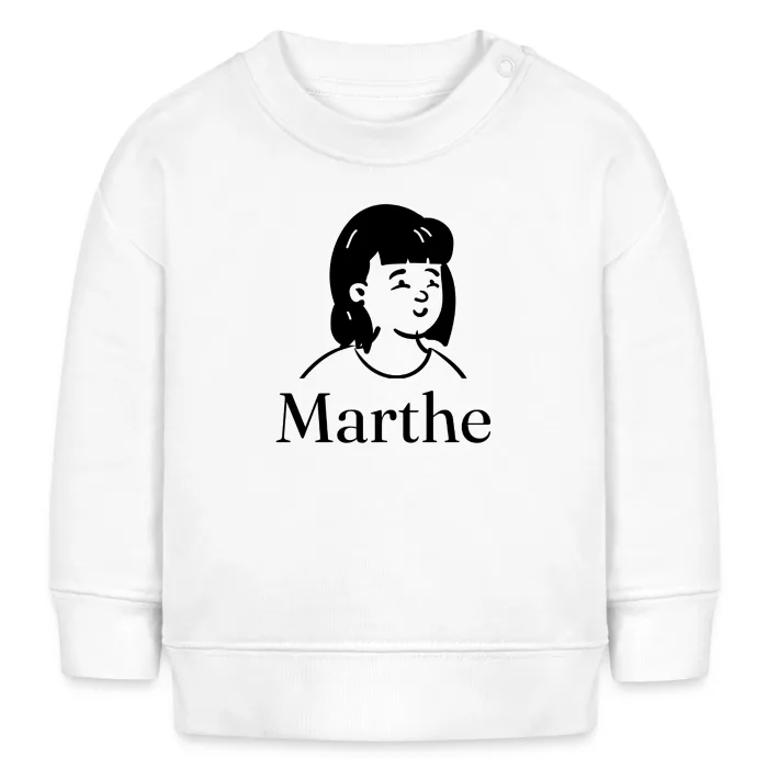 Sweat bébé personnalisé au prénom Marthe