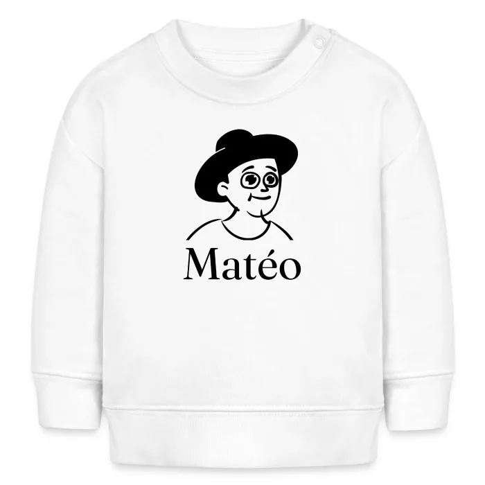 Sweat bébé personnalisé au prénom Matéo