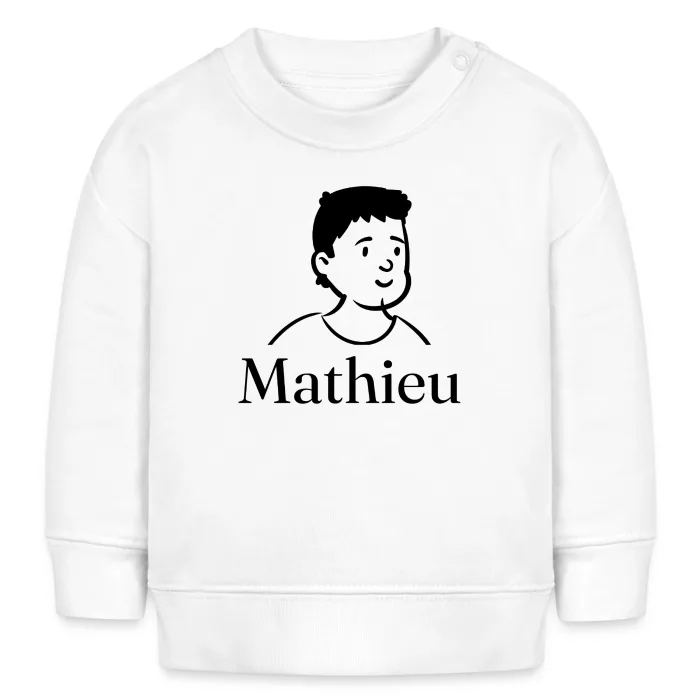 Sweat bébé personnalisé au prénom Mathieu