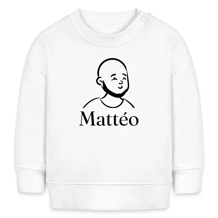 Sweat bébé personnalisé au prénom Mattéo