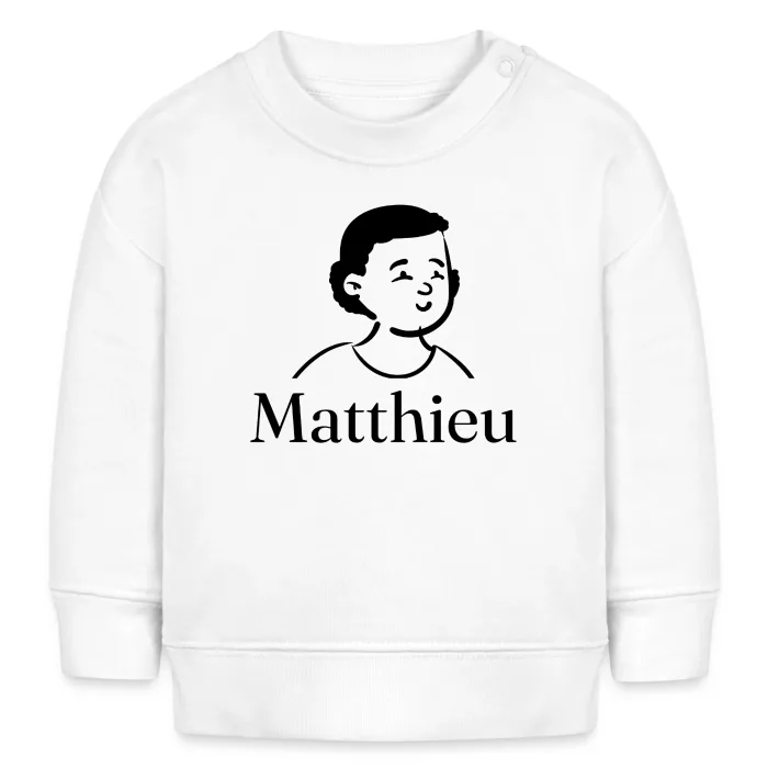 Sweat bébé personnalisé au prénom Matthieu