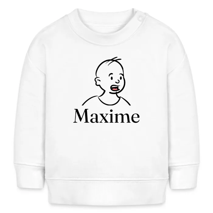 Sweat bébé personnalisé au prénom Maxime