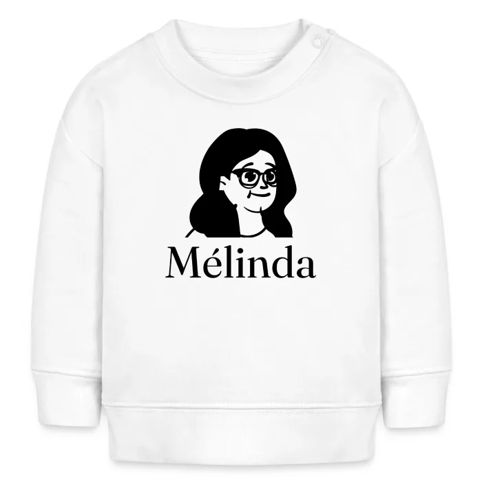 Sweat bébé personnalisé au prénom Mélinda