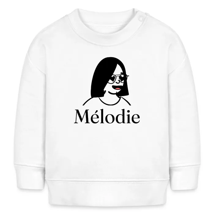 Sweat bébé personnalisé au prénom Mélodie