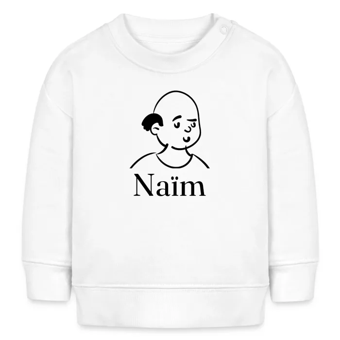Sweat bébé personnalisé au prénom Naïm