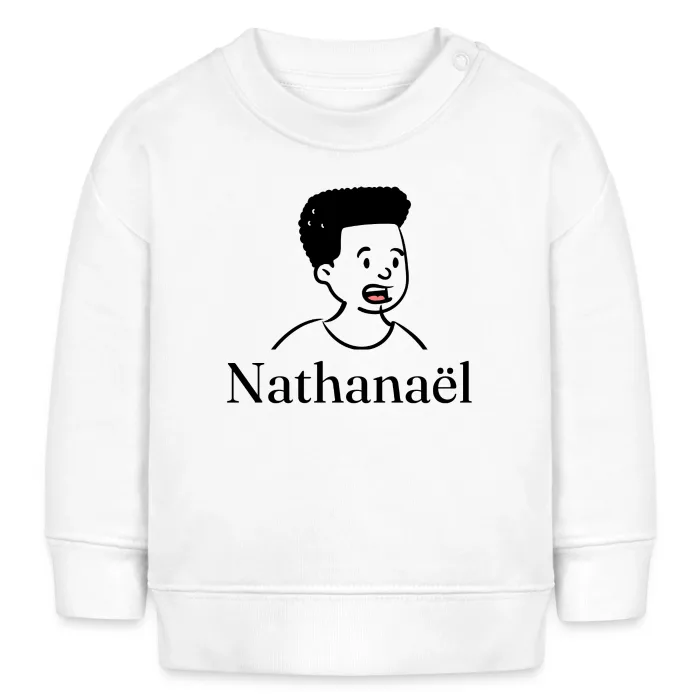 Sweat bébé personnalisé au prénom Nathanaël