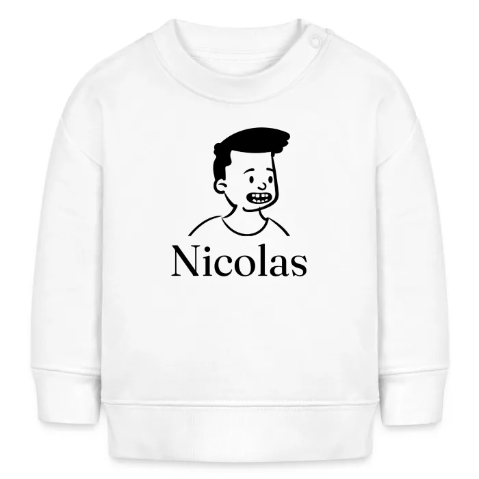 Sweat bébé personnalisé au prénom Nicolas