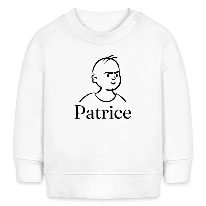 Sweat bébé personnalisé au prénom Patrice