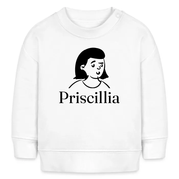Sweat bébé personnalisé au prénom Priscillia