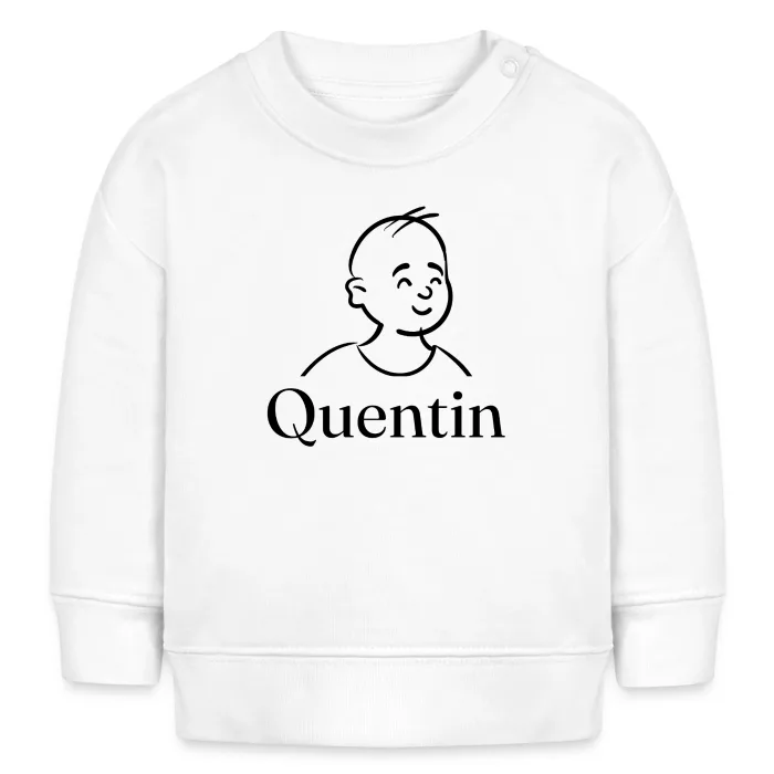 Sweat bébé personnalisé au prénom Quentin
