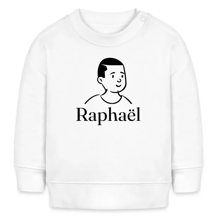 Sweat bébé personnalisé au prénom Raphaël
