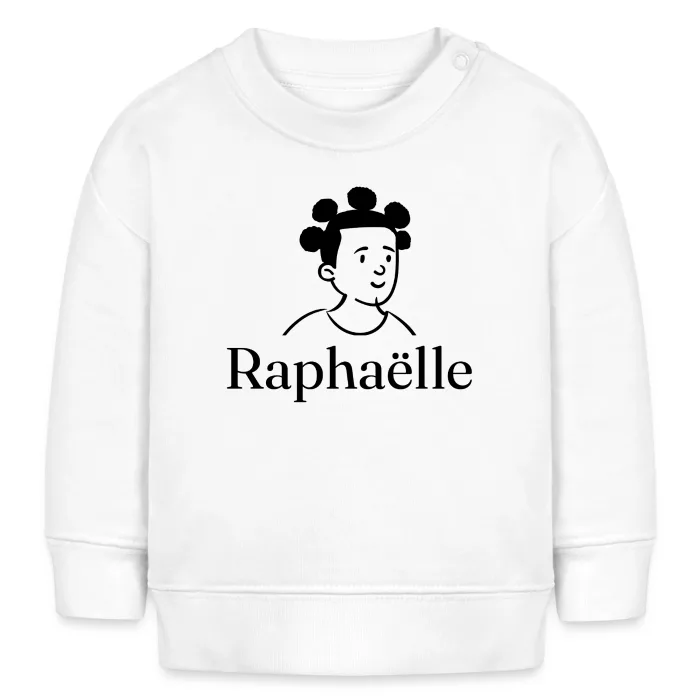 Sweat bébé personnalisé au prénom Raphaëlle