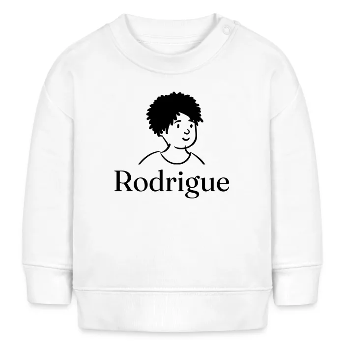 Sweat bébé personnalisé au prénom Rodrigue