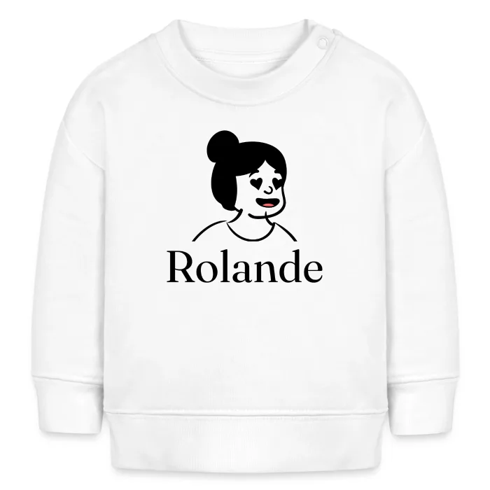 Sweat bébé personnalisé au prénom Rolande