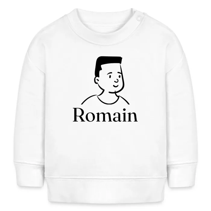 Sweat bébé personnalisé au prénom Romain