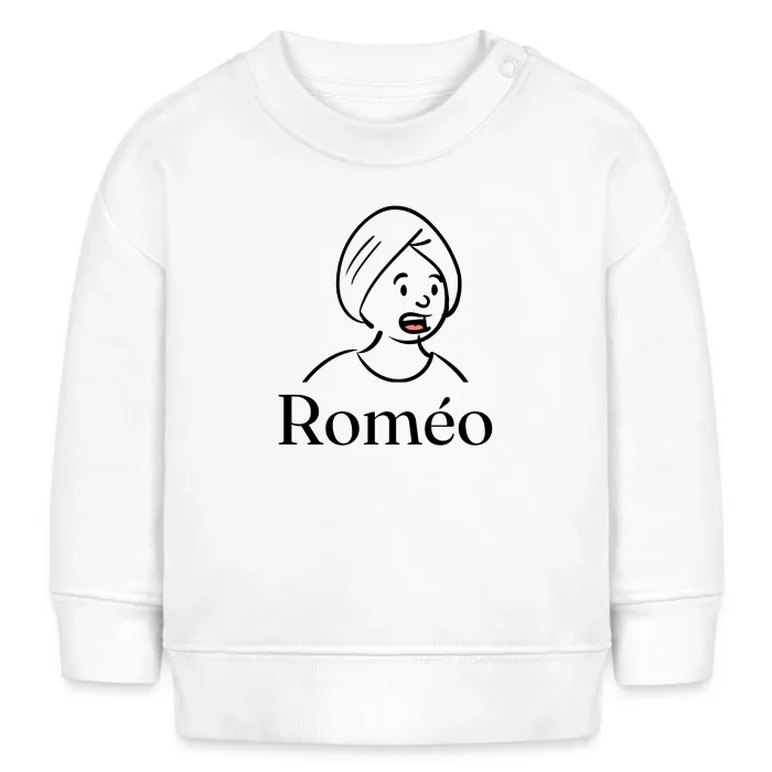 Sweat bébé personnalisé au prénom Roméo