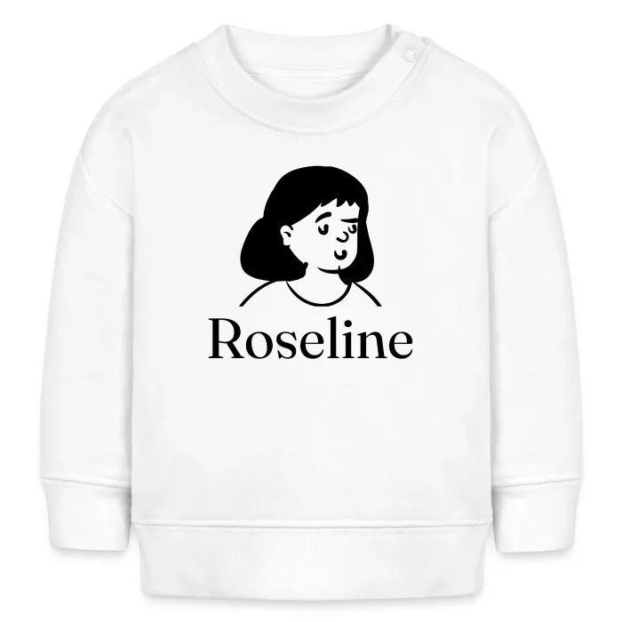 Sweat bébé personnalisé au prénom Roseline