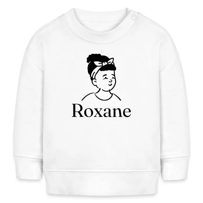 Sweat bébé personnalisé au prénom Roxane