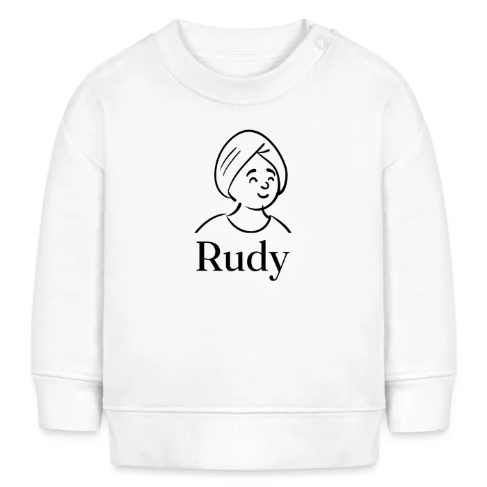 Sweat bébé personnalisé au prénom Rudy