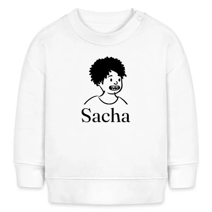Sweat bébé personnalisé au prénom Sacha