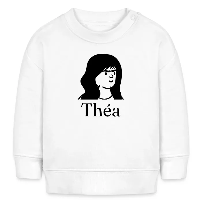 Sweat bébé personnalisé au prénom Théa