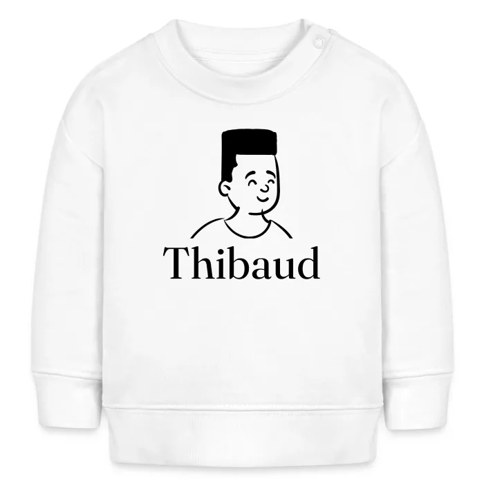 Sweat bébé personnalisé au prénom Thibaud