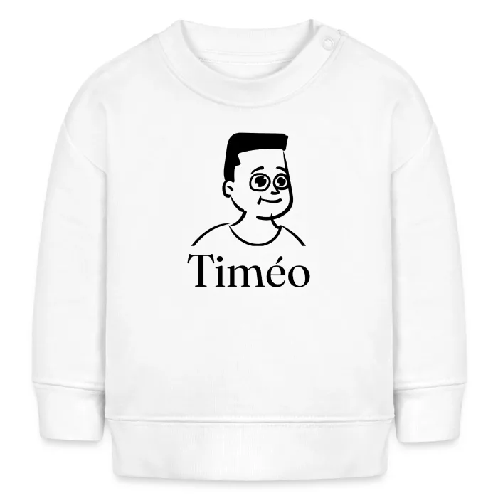 Sweat bébé personnalisé au prénom Timéo
