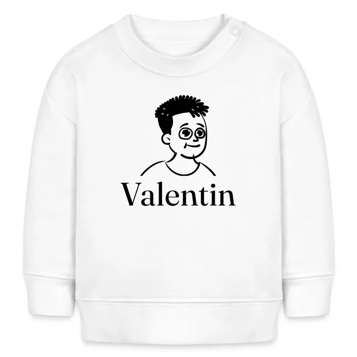 Sweat bébé personnalisé au prénom Valentin