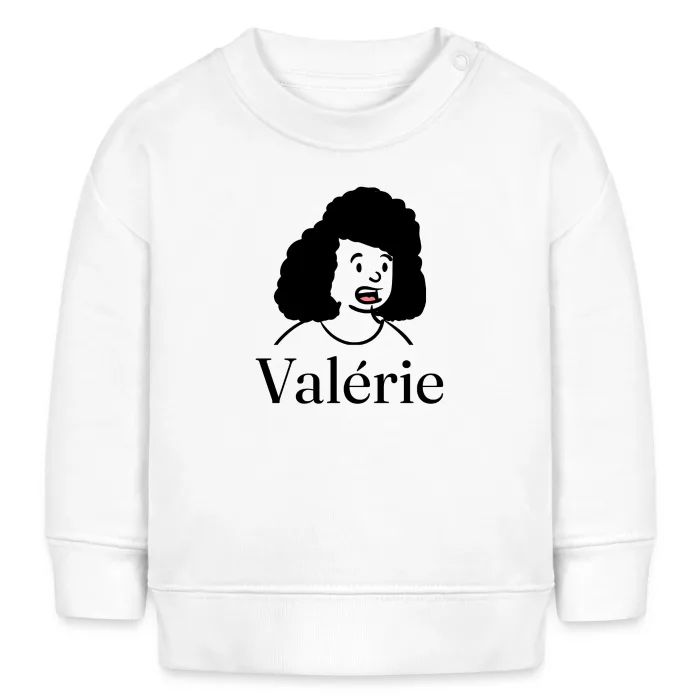 Sweat bébé personnalisé au prénom Valérie