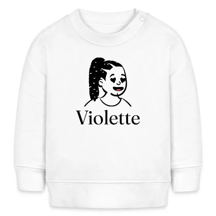 Sweat bébé personnalisé au prénom Violette