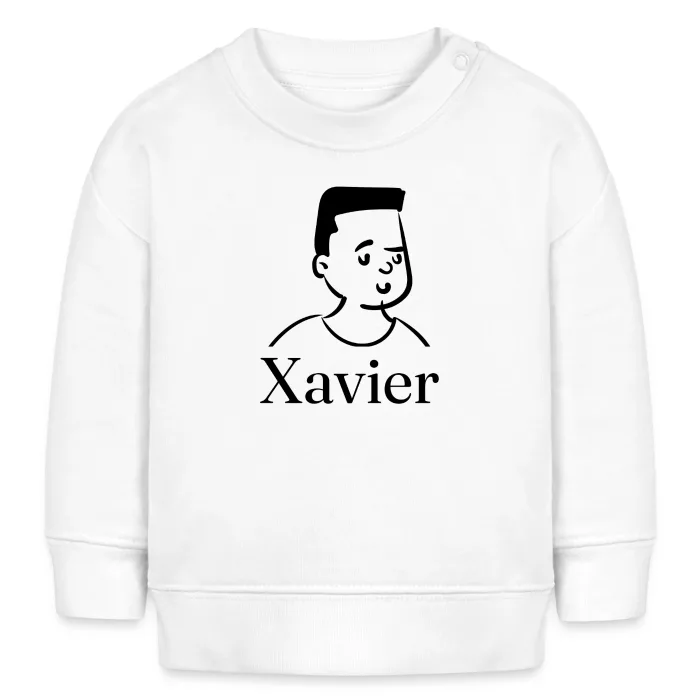 Sweat bébé personnalisé au prénom Xavier
