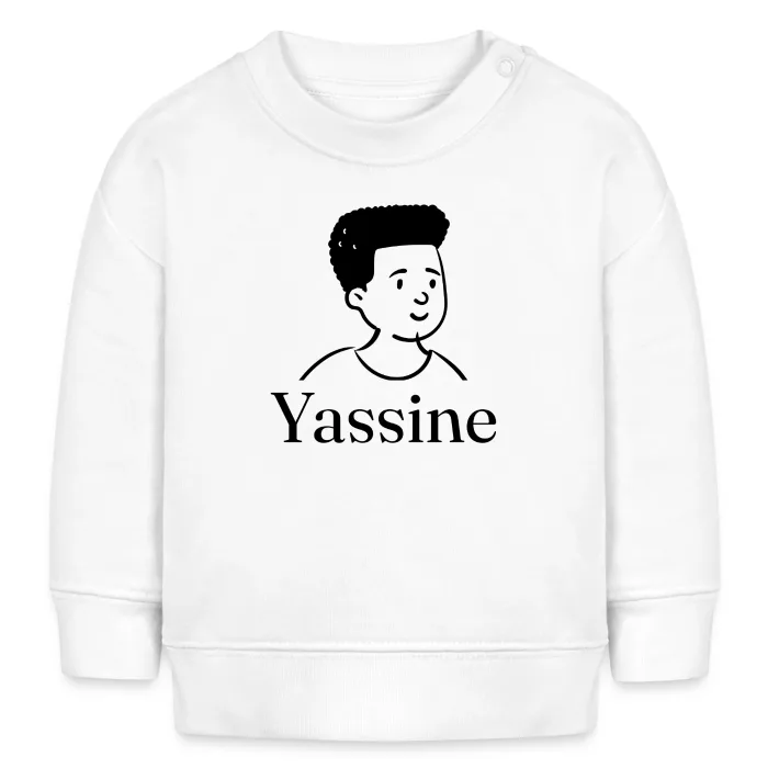 Sweat bébé personnalisé au prénom Yassine