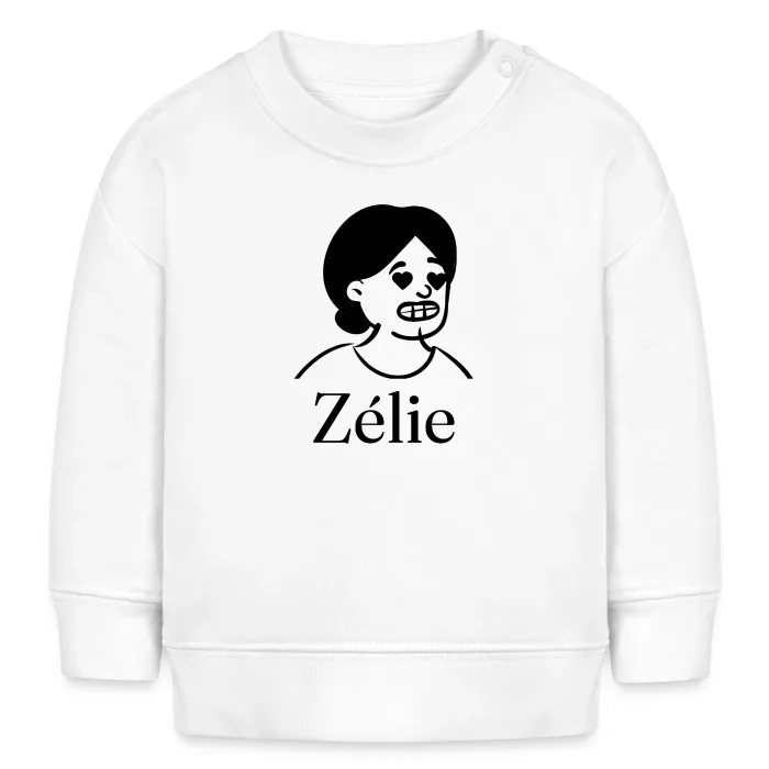 Sweat bébé personnalisé au prénom Zélie