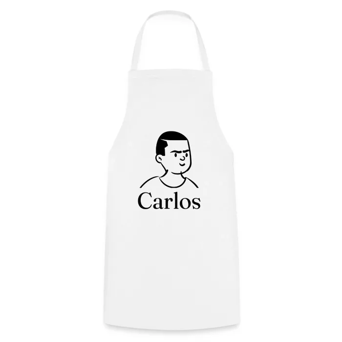 Tablier de cuisine personnalisé au prénom Carlos