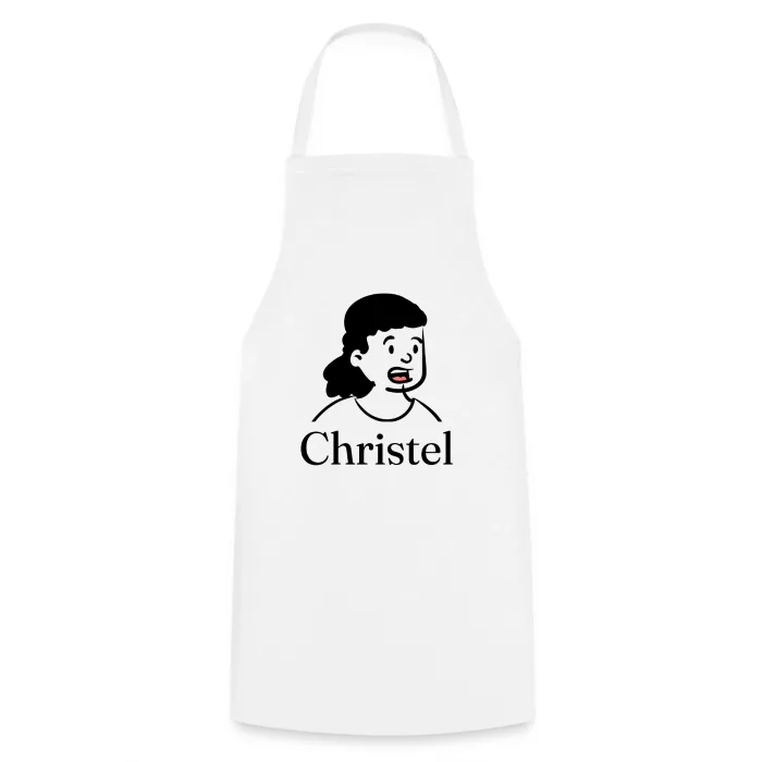 Tablier de cuisine personnalisé au prénom Christel