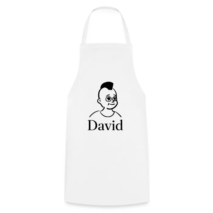 Tablier de cuisine personnalisé au prénom David