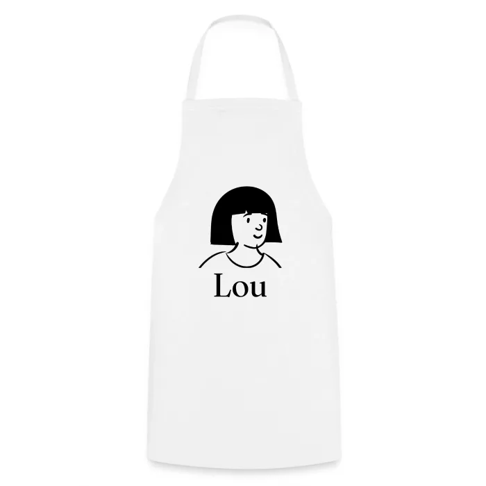 Tablier de cuisine personnalisé au prénom Lou