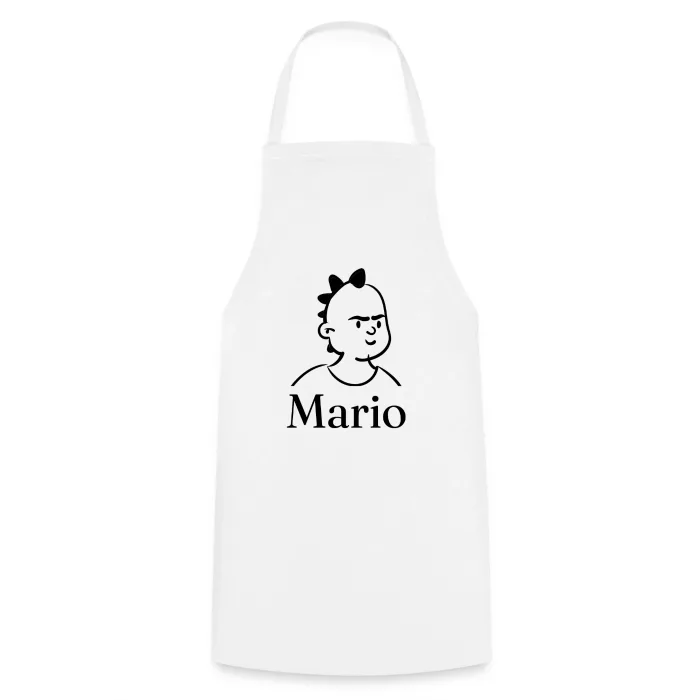 Tablier de cuisine personnalisé au prénom Mario