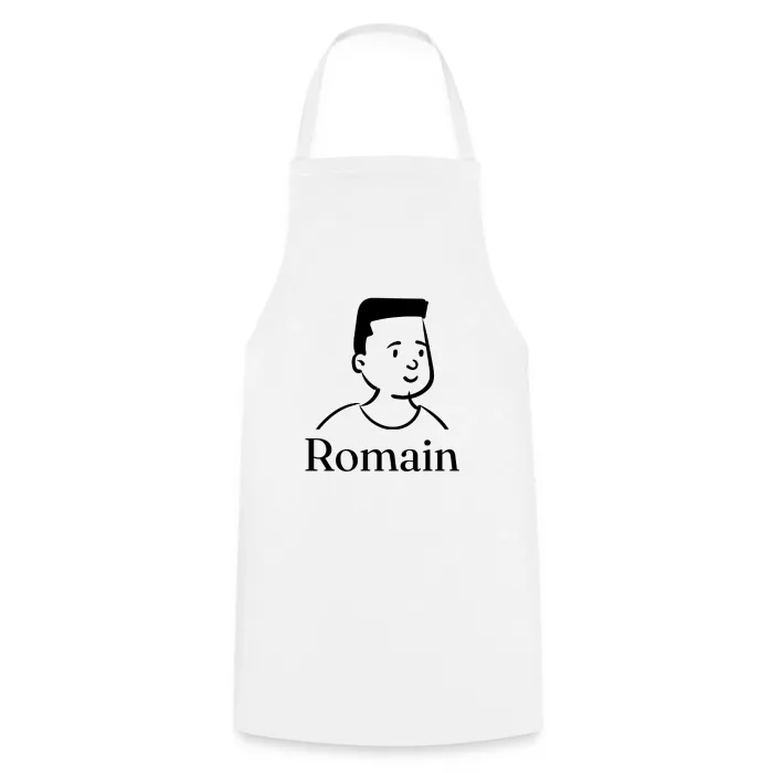 Tablier de cuisine personnalisé au prénom Romain