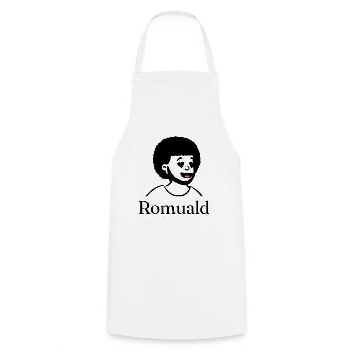 Tablier de cuisine personnalisé au prénom Romuald