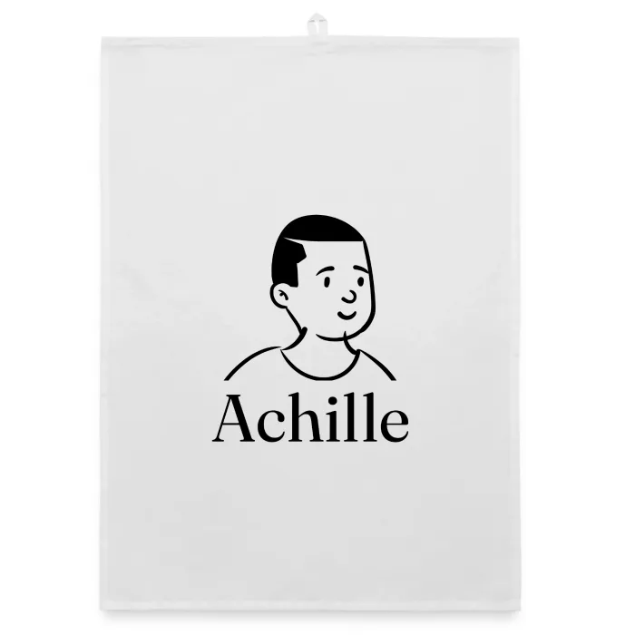 Torchon personnalisé au prénom Achille
